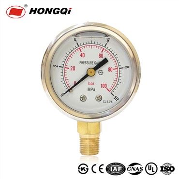 Hongqi Ytn 2" 50 mm rustfritt stålkasse Vanntett manometer/ISO/CE